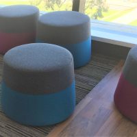 Custom ottomans commercial furniture education breakout furniture tapered