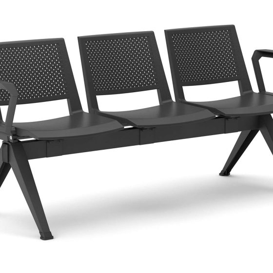 Kentra beam seating commercial furniture black arms