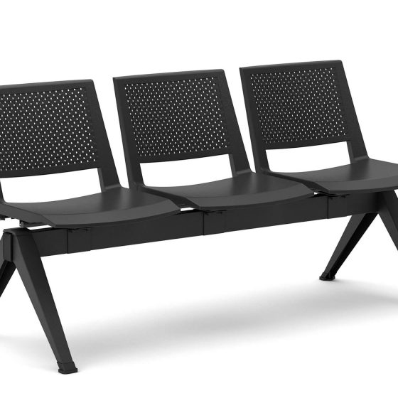 Kentra beam seating commercial furniture black no arms