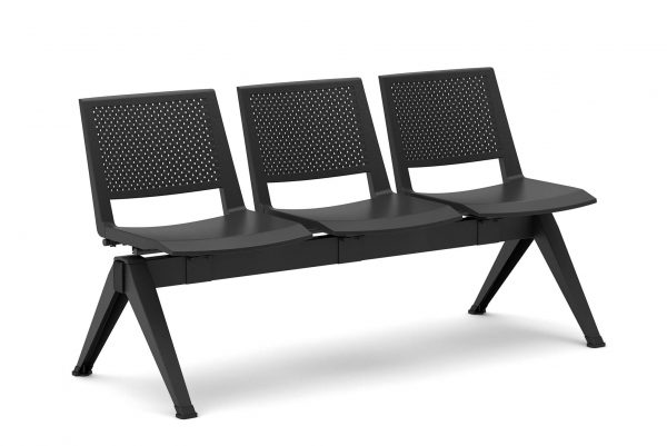 Kentra beam seating commercial furniture black no arms