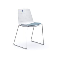 Mindy | plastic visitor chair meeting office chair chrome sled base seat pad