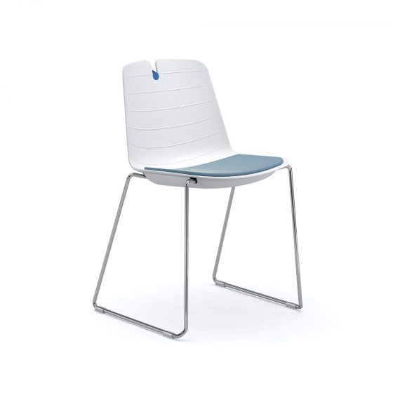 Mindy | plastic visitor chair meeting office chair chrome sled base seat pad