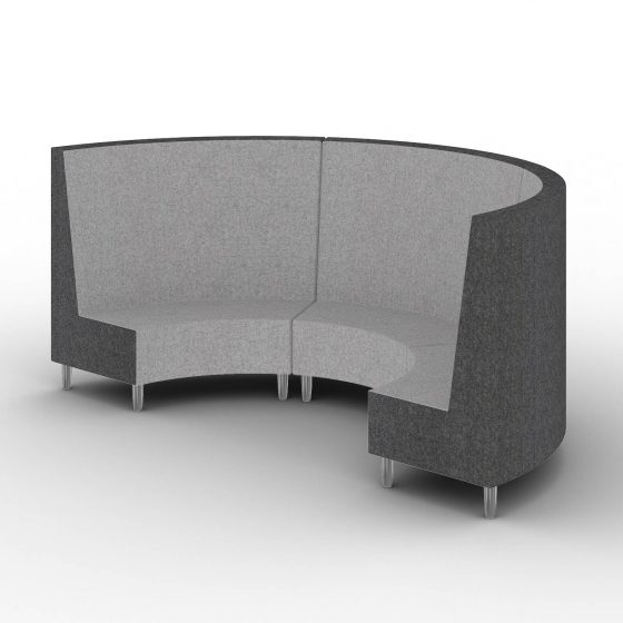 Quiet Round collaborative lounge acoustic two piece lounge
