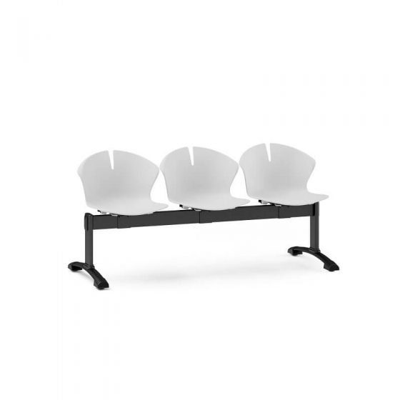 Commercial Furniture Products, Red Hot Brado Beam Seating 3 SEAT - SNOWBALL black frame