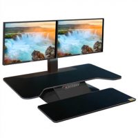 STANDESK PRO 6 height adjustable desktop two monitors black