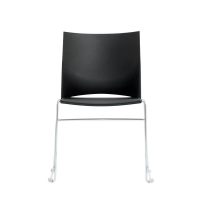 web | plastic visitor meeting chair office chair chrome sled base front