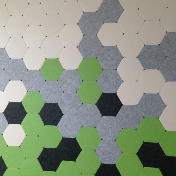 Acoustic wall tiles self-adhesive close up