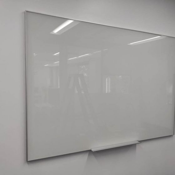 Glass Whiteboard with aluminium frame and pen holder