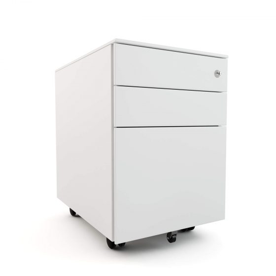 Mobile Pedestal White 3 drawer workstation accessories storage