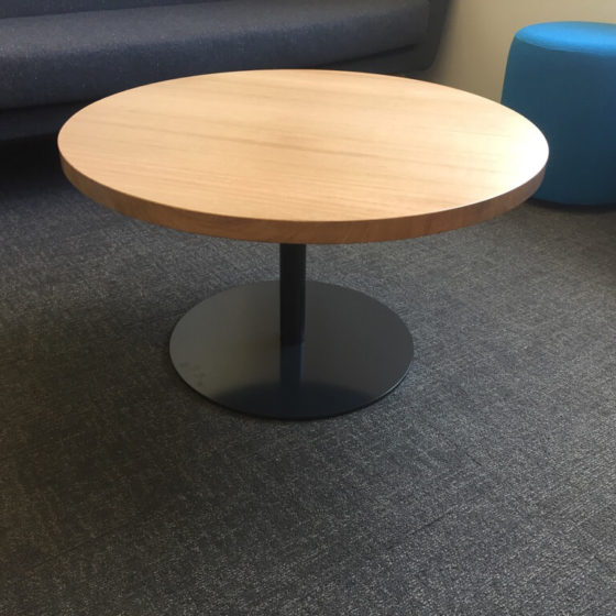 DISC table BASE black timber top