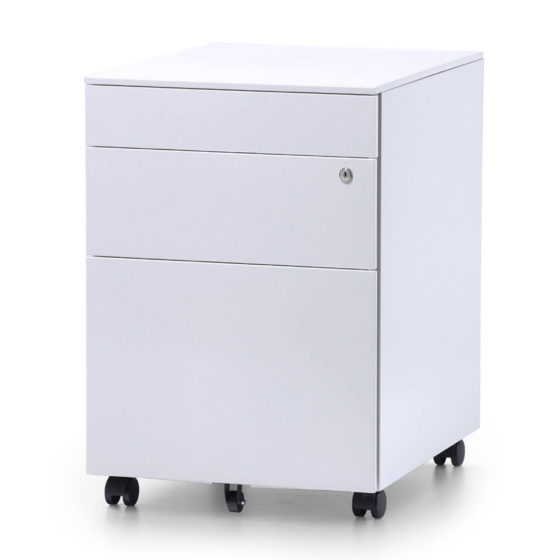 Itsu white mobile pedestal storage workstation
