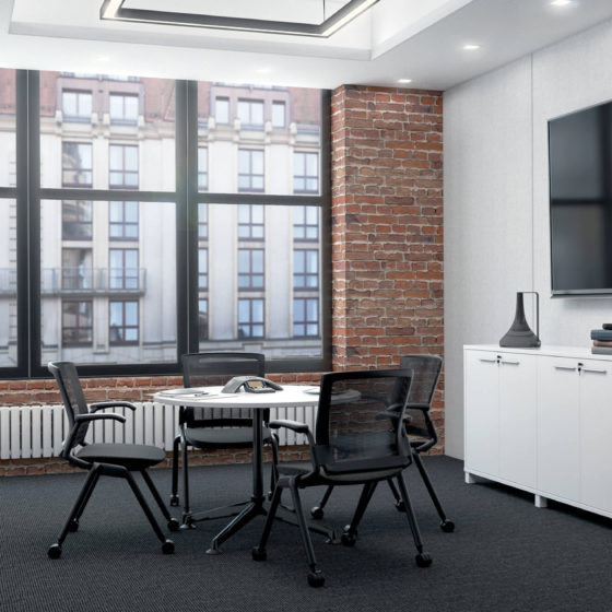 Modulus Black Meeting Table round