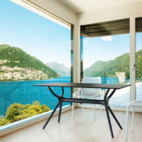 Air Table black with chair hospitality outdoor furniture
