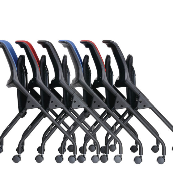 Cross mesh back educational chair with tablet nested