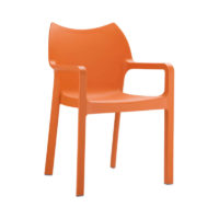 Diva chair with arms orange outdoor hospitality furniture
