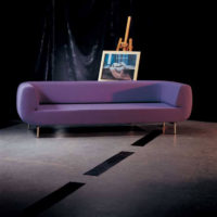 Durgu lounge, purple upholstery,