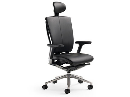 Fursys T51 executive upholstered chair with front angle