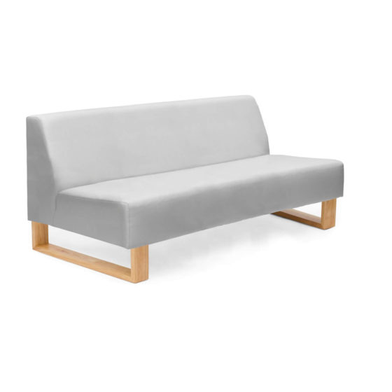Highway 3 seater sofa with timber sled base