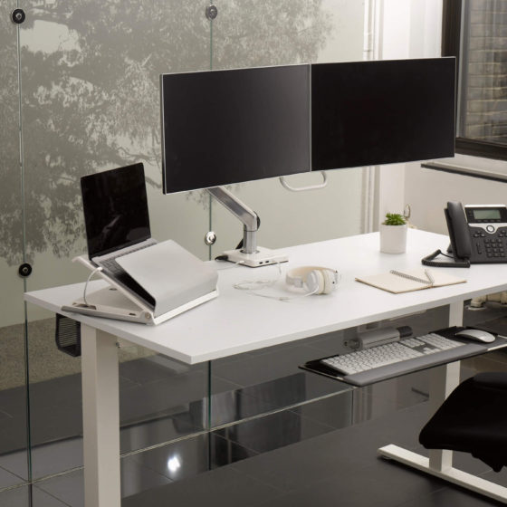 Humanscale M Connect 2 on Float workstation with keyboard system