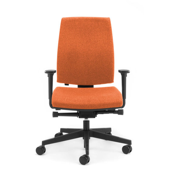 Kinetic high back executive chair with arms side angle