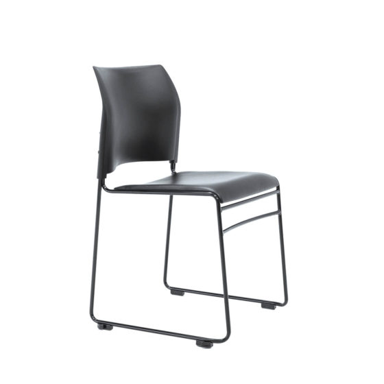 Maxim black polypropylene shell with black sled base