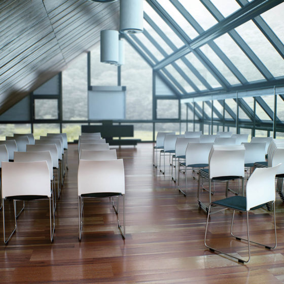 Maxim white polypropylene shell with black sled base