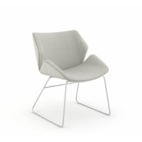 Skara lounge chair low fully upholstered with chrome sled base