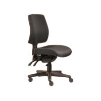 Spark Ergoselect ergonomic task chair upholstered black, medium back, side view. 3 lever mechanism