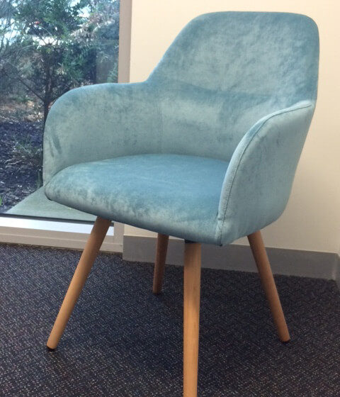 Struve meeting and visitor chair, fully upholstered with timber legs