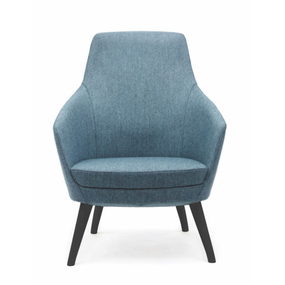 annette lounge armchair medium back black timber frame