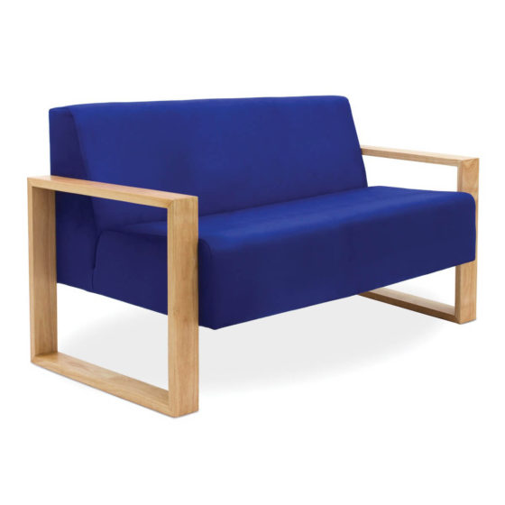malibu double seater blu upholstery timber frame