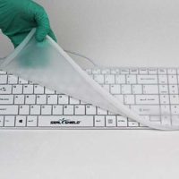 The Seal Shield Clean Wipe Medical keyboard is antimicrobial and fully washableThis is white.