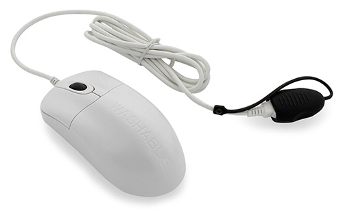 Seal Shield Silver Storm medical mouse in white has USB cable and antimicrobial properties