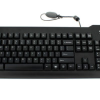 Black keyboard with antimicrobial properties that is fully washable