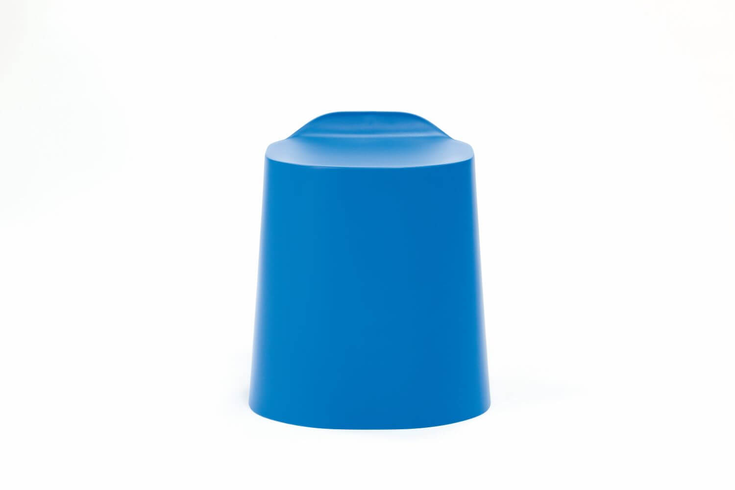 Peekaboo stool in blue, front view