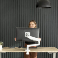 Rising-Fellowes-Monitor Arm-Single-white